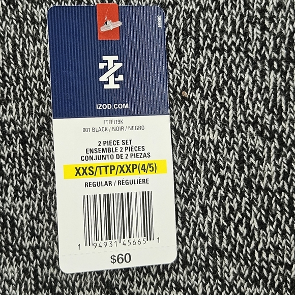 IZOD Boy's 1/4 Zip‎ Sweater  Black Marled Size 4/5 - Picture 3 of 4